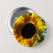 Morning Sunflower Ronde Button 7,6 Cm (Voorkant /achterkant)