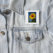 Morning Sunflower Vierkante Button 5,1 Cm (In situ)