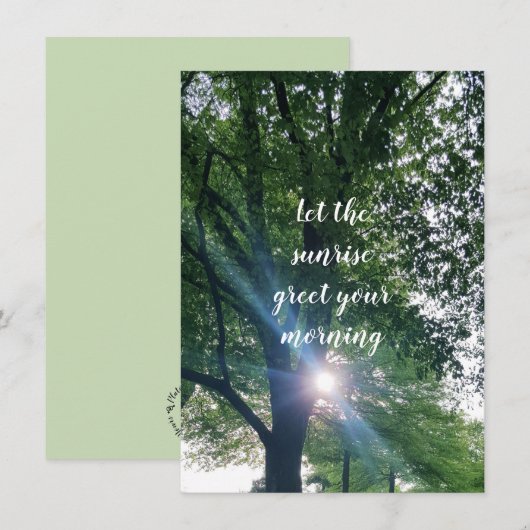 Morning Sunrise bemoedigend platte Wenskaart (Voorkant / Achterkant)