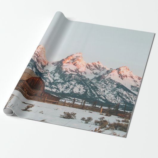 Morning Sunrise Cabin in Grand Teton National Park Cadeaupapier (Uitgerold)