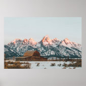 Morning Sunrise Cabin in Grand Teton National Park Poster (Voorkant)
