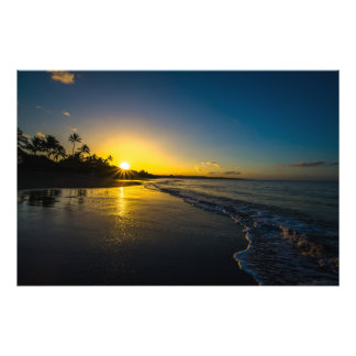 Morning Sunrise in Hawaii Foto Afdruk