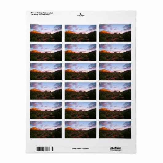 Morning Sunrise Sedona Arizona Desert Etiket (Full Sheet)