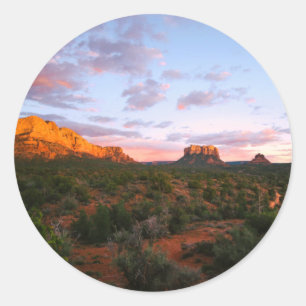 Morning Sunrise Sedona Arizona Desert Ronde Sticker
