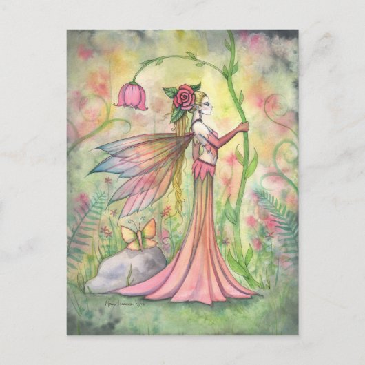 Morning Sunshine Flower Fairy Art Fantasy Briefkaart (Voorkant)