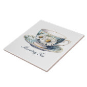 "Morning Tea" Floral Teacup Keramische Tegel Tegeltje (Zijkant)