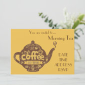 Morning Tea retro koffiecafé party Kaart (Staand voorkant)