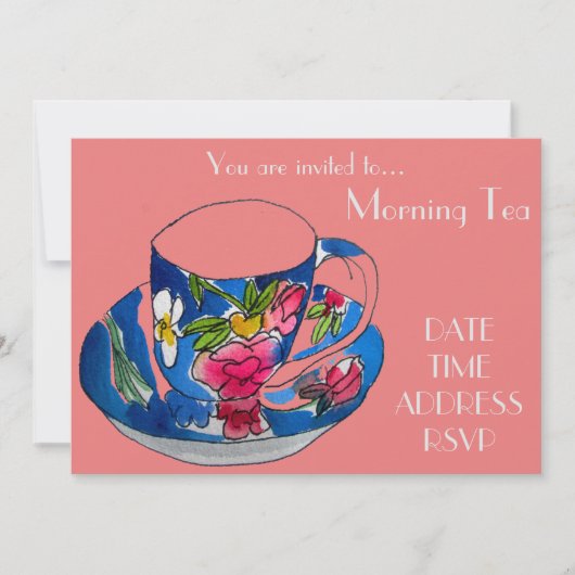 Morning Tea retro  tea Cup café party Kaart (Voorkant)