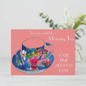 Morning Tea retro  tea Cup café party Kaart (Staand voorkant)