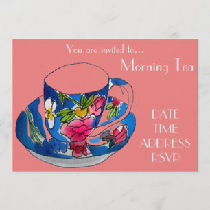 Morning Tea retro  tea Cup café party Kaart