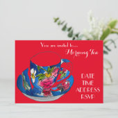 Morning Tea retro  tea Cup café party Kaart (Staand voorkant)