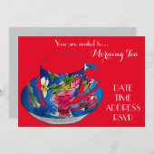 Morning Tea retro  tea Cup café party Kaart (Voorkant / Achterkant)