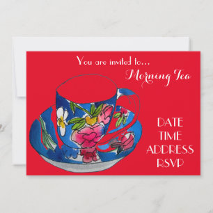 Morning Tea retro  tea Cup café party Kaart