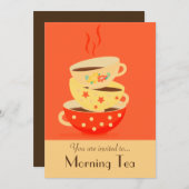 Morning Tea retro tea cups Kaart (Voorkant / Achterkant)