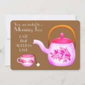Morning Tea retro  theepot café party Kaart (Voorkant)
