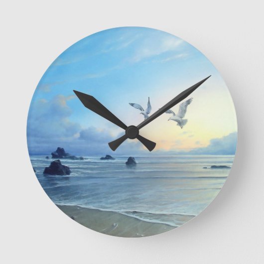 Morning Tides Beach Theme Kitchen Clock Ronde Klok (Voorkant)