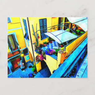 Morning Uitzicht van een Cinque Terre Balcony Briefkaart