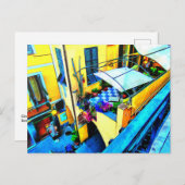 Morning Uitzicht van een Cinque Terre Balcony Briefkaart (Voorkant / Achterkant)