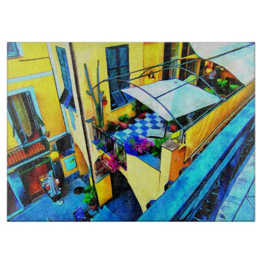 Morning Uitzicht van een Cinque Terre Balcony Snijplank (Voorkant)