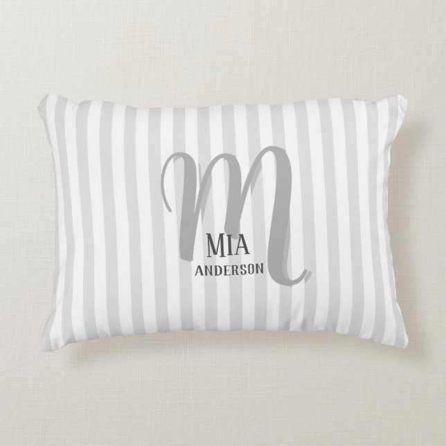 Morning Vibe Persoonlijk Monogram Accent Kussen (Voorkant)