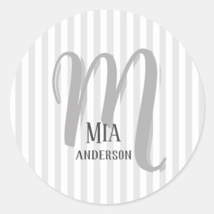 Morning Vibe Persoonlijk Monogram Ronde Sticker