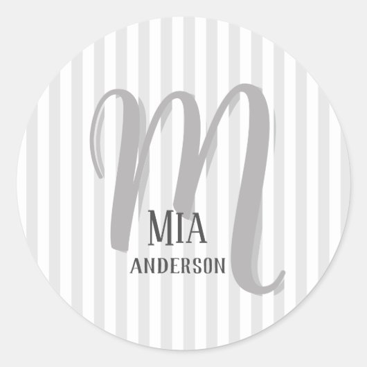Morning Vibe Persoonlijk Monogram Ronde Sticker (Voorkant)