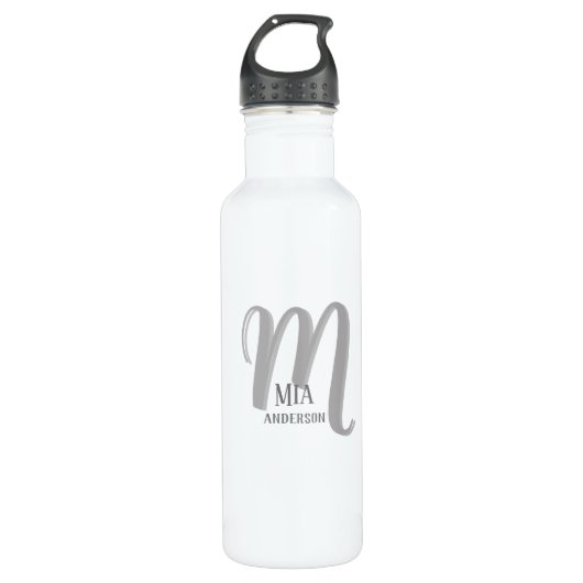 Morning Vibe Persoonlijk Monogram Waterfles (Voorkant)