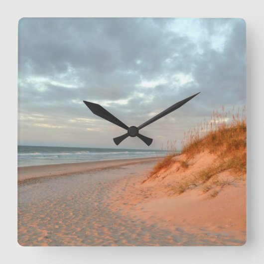 "Morning Walk" Vierkante Klok (Voorkant)