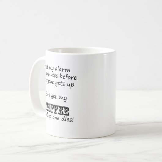 Morning Warning Koffiemok (Voorkant links)