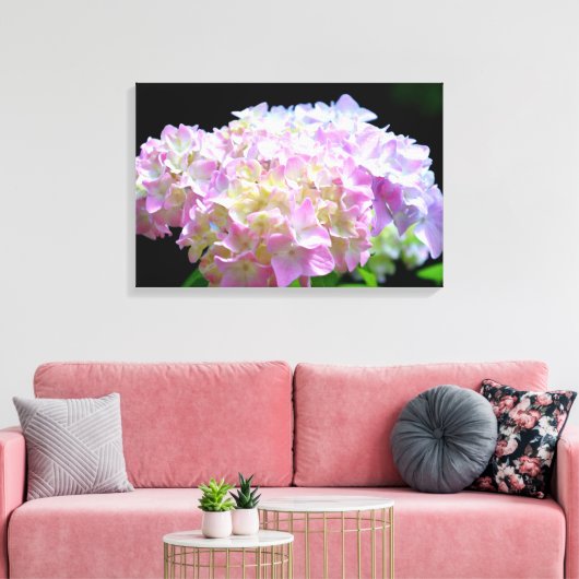Morning Whisper-paarse Hydrangea Canvas Afdruk (Insitu (Woonkamer))