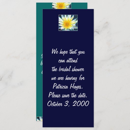 Morning White Yellow Flower Save the Date Kaart (Voorkant / Achterkant)