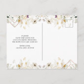 Morning Wildflower | Geometrisch sparen de Datum Aankondigingskaart (Achterkant)