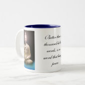 Morning Wisdom Buddha Tweekleurige Koffiemok (Voorkant links)