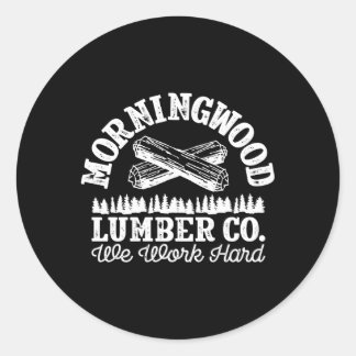 Morning Wood Lumber Company voor Lumberjack Carpen Ronde Sticker