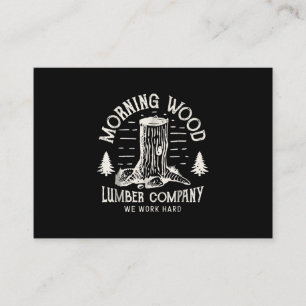 Morning Wood T Lumber Company Camping Carpenter. Informatiekaartje