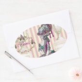 Morning zet de Champs-Élysées omlaag Ovale Sticker (Envelop)