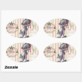 Morning zet de Champs-Élysées omlaag Ovale Sticker (Vel)