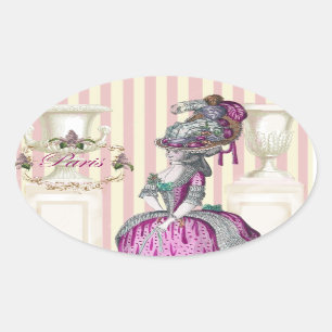 Morning zet de Champs-Élysées omlaag Ovale Sticker