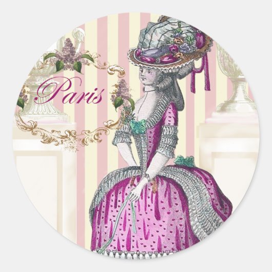 Morning zet de Champs-Élysées omlaag Ronde Sticker (Voorkant)