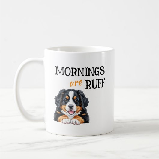 Mornings Are Ruff – Funny Dog Lover Coffee Quote Koffiemok (Links)
