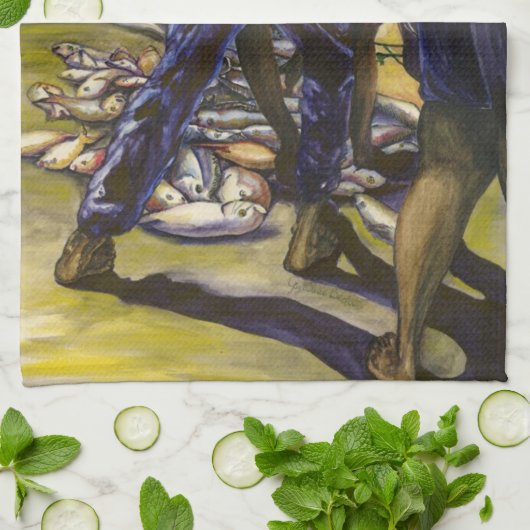 Morning's Catch, Harbor Island Theedoek (Gevouwen)