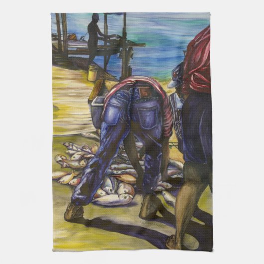 Morning's Catch, Harbor Island Theedoek (Verticaal)