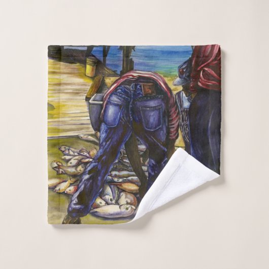 Morning's Catch, Harbour Island, Bahamas Bad Handdoek (Wasdoekje)