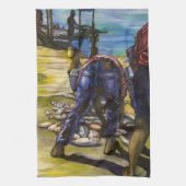 Morning's Catch, Harbour Island, Bahamas Theedoek (Verticaal)