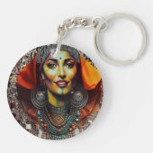 Moroccan Amazigh Beauty Sleutelhanger (Achterkant)