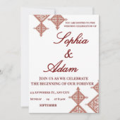 Moroccan Berber Pattern Wedding Invitation (Voorkant)