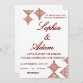 Moroccan Berber Pattern Wedding Invitation Bedankkaart (Voorkant / Achterkant)