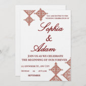 Moroccan Berber Pattern Wedding Invitation Kaart (Voorkant / Achterkant)