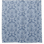 Moroccan Blue Grey Casbah Damask Douchegordijn (Voorkant)
