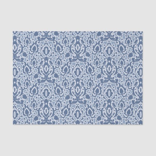 Moroccan Blue Grey Casbah Damask Tissuepapier (Voorkant)